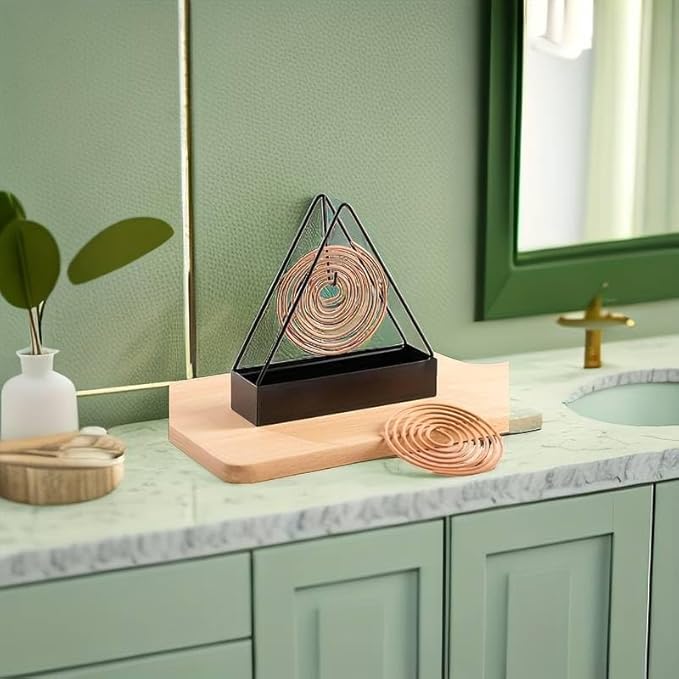 Designer Portable Iron Mosquito Coil Holder 2 pcs Sets with Handle - Fireproof Material Incense Holder