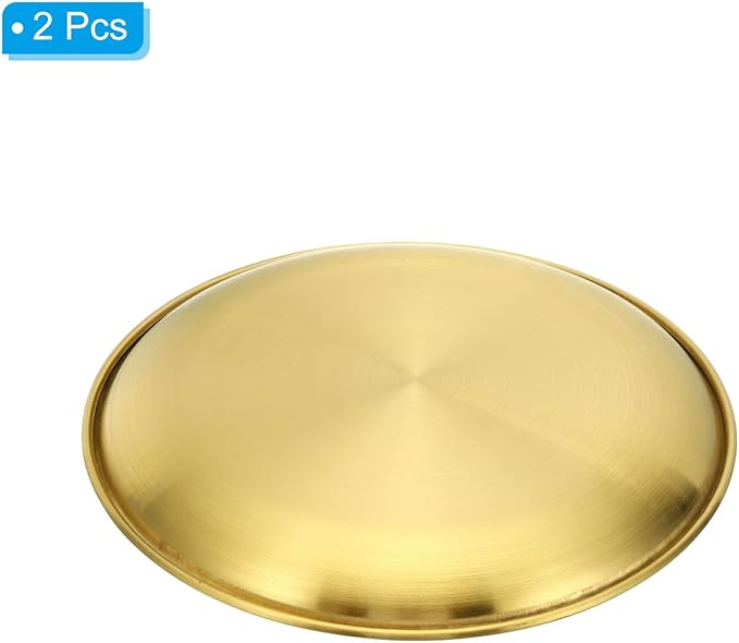 PATIKIL 5.5" Dia. Incense Burner Plate, 2 Pack Coil Incense Holder Alloy Ash Catcher Fireproof Incense Cone Pad Tray for Yoga Spa Room Home Office, Gold Tone