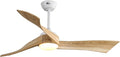 Sofucor 52 Inch Ceiling Fan with Light and Remote - 3 Solid Wood Blades, Quiet DC Motor, 6 Speeds 5000CFM, Dimmable Tri-Color LED with Memory, Timer & Reversible for Living Room, ETL, Nature Wood