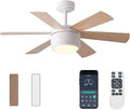 SHOWDI White Ceiling Fans with Lights and Remote, Quick Installation, 42 in | 2 Blade Color, Metal Material, App Remote Control, Timer, Reversible, 3CCT, Dimmable for Bedroom, Living room, Indoor