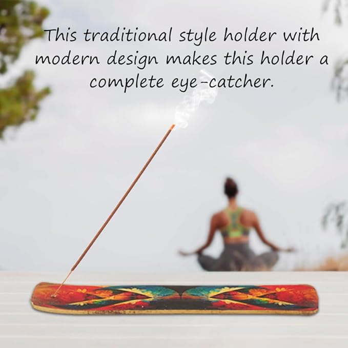 NAQSH Wooden Incense Holder Tray for Sticks - Incense Burner Holder - Insense for Table Decorations and Boho Gifts (Multi Abstract)