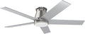 wurzee 52" Flush Mount Ceiling Fan Brushed Nickel Ceiling Fan 6 Speeds DC Reversible Motor, Timing, Dimmable, 5 Blades for Bedroom,Living, Dining Indoor Patio Porch Garage Shop