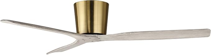 54” Modern Ceiling Fan with 3 Solid Wood Blades, Gold Plated Finish, Quiet Reversible DC Motor, Remote Control, Low-Profile Mount, 6 Speeds, Timer & Memory Function, ETL Certified