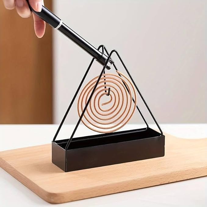 Designer Portable Iron Mosquito Coil Holder 2 pcs Sets with Handle - Fireproof Material Incense Holder