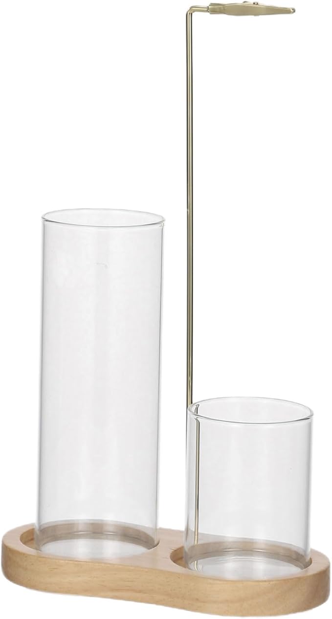 Upside Down Incense Stick Burner, Including Wood Base, Glass Ash Catcher Detachable Metal Incense Holder, Anti-Scald Design for Meditation, Yoga, Home & Office Decor