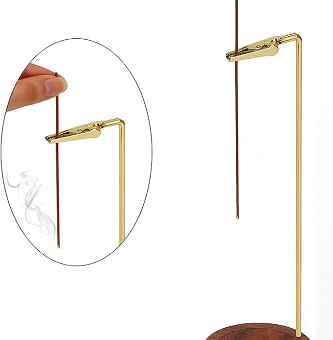 2PCS Metal Elbow Clip Stick Gold Creative Aroma Vertical Hanging Clip for Meditation Yoga Spa Room Decoration Mosquito Incense Holder Home Decoration
