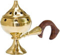 Incense Burner for Purifying, Cleansing, Healing, Metaphysical, Meditation and Wicca (5" Brass Censer Burner with Handle)