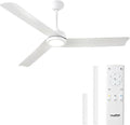 52 Inch Ceiling Fan with Light | Modern Minimalist Ceiling Fan | Reversible DC Motor, Dimmable 3-Color LED, Remote Control for Living Room