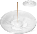 Glass Incense Burner Holder with 3D Base Design - 4.5" Frosted Hammered Texture Ash Catcher Tray, The Minimalist Design Burner for Stick Incense, Meditation Home Desk Accessory