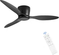 Ceiling Fans No Light with Remote Control Flush Mount 42 Inch Black | Low Profile Ceiling Fan Without Lights 6 Speed Reversible FCC Timing, ABS blades, quiet operation, pure copper motor