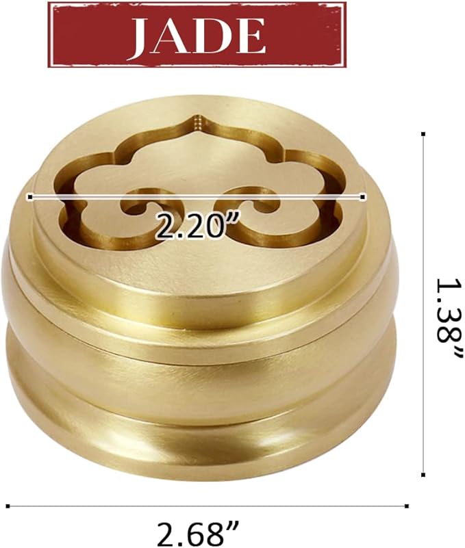 3 in 1 Mini Brass Incense Burner and Ash Press - Incense Making Tool Kit for DIY Fragrance Accessories - Jade