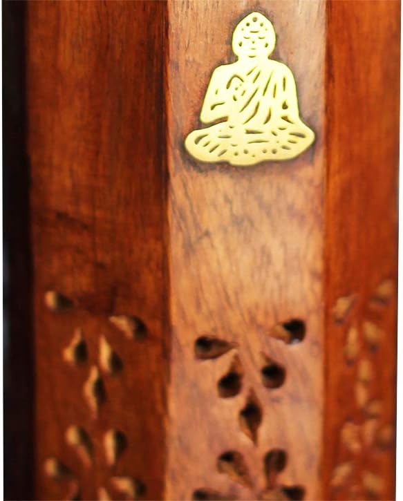 Handmade Buddha Wooden Incense Cone Tower Incense Stick Burner Stand Holder Ash Catcher Home Decor Utilities & Accessories