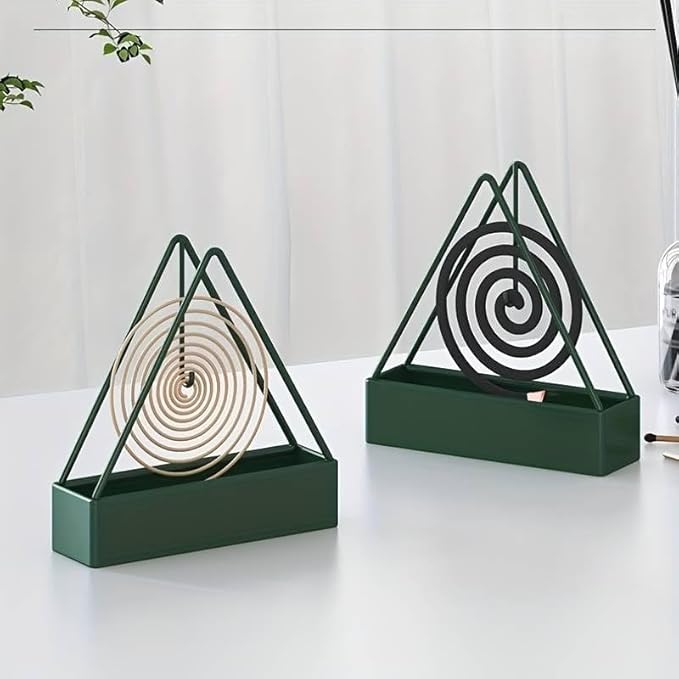 Designer Portable Iron Mosquito Coil Holder 2 pcs Sets with Handle - Fireproof Material Incense Holder
