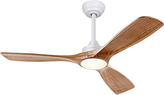 42 Inch Ceiling Fan with Lights, Solid Wood DC Motor Remote & APP Control | solid wood blades, quiet reversible dc motor, remote app control, 3cct dimmable led, indoor outdoor for bedroom patio