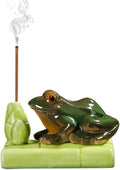 Frog Incense Holder, Ceramic Incense Cone Holder & Incense Holder for Sticks, Handmade Cone Incense Burner, Frog Figurine,Funny Frogs Ornament, Aromatherapy, Yoga & Meditation Zen Decor (Style A)