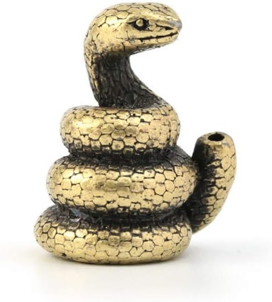 DMtse Brass Mini Antique Snake Statue Incense Holder Burner Ornaments Meditation Serene Statue Figurine Collectible Gift