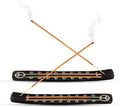 Black Incense Holder Burner Ash Catcher Wooden Fatti Plate Tray for Sticks and Cones Pack of 2