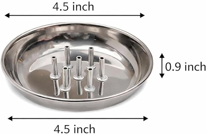 Incense Stick Holder Agarbatti Stand Dhoop Plate Ash Catcher Incense Burner Made Stainless Steel Traditional Religious and Spiritual Use and Also for Ethnic Festival for Multipurpose