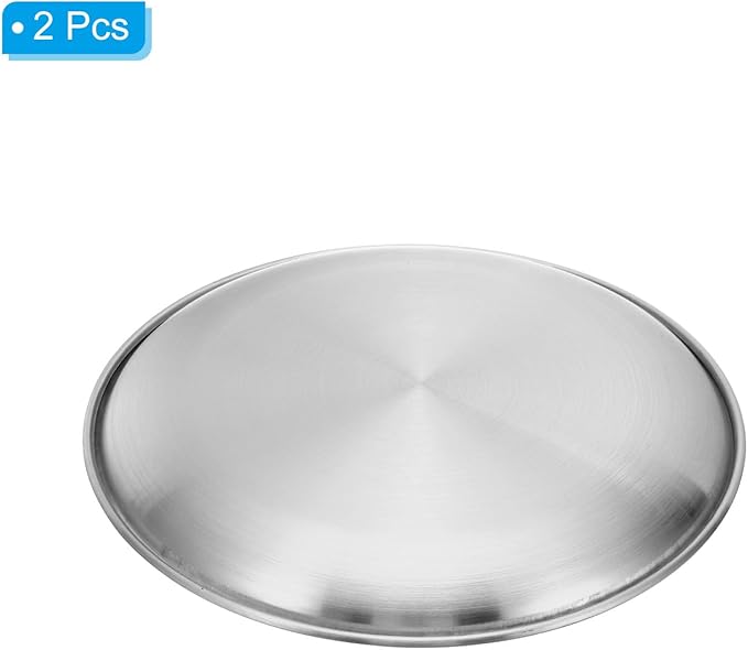 PATIKIL 5.5" Dia. Incense Burner Plate, 2 Pack Coil Incense Holder Alloy Ash Catcher Fireproof Incense Cone Pad Tray for Yoga Spa Room Office, Silver Tone