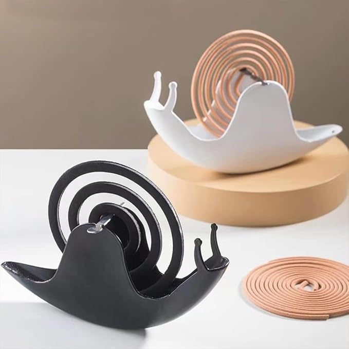 Accddio Incense Holder,Mosquito Coil Holder,Snail Incense Burner Holder,Mosquito Coil Burner of Iron Material for Table Decorations or Gifts (White)