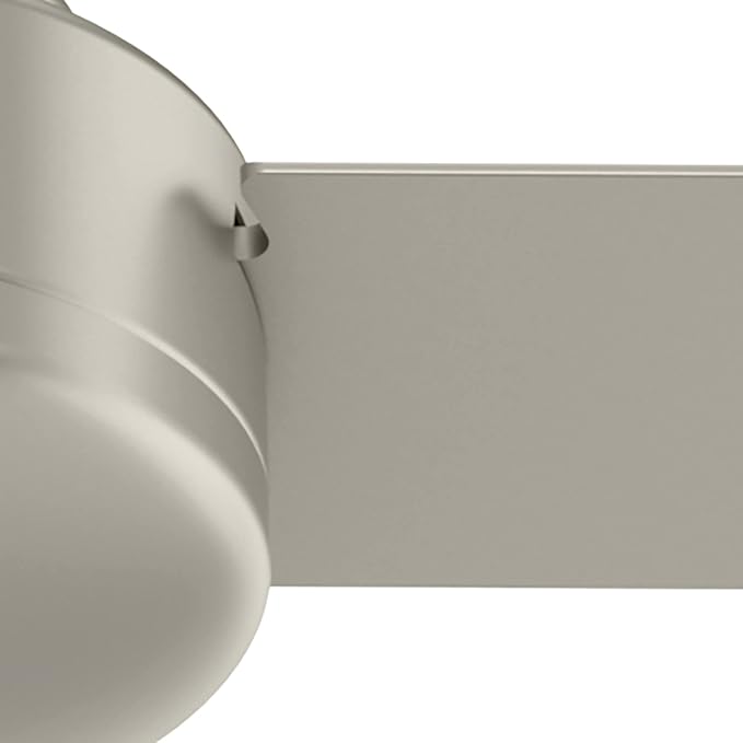 Hunter Presto, Indoor, Ceiling Fan, No Light, Modern, 52 inch, Matte Nickel | SureSpeed high velocity airflow you can feel; no-light design and 3D Interactive Guide support bedrooms and home offices.