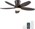 Surtime 36IN Ceiling Fans with Light and Remote/APP Control, 5-Blade Reversible Motor Ceiling Fan, 3-Color Dimmable Lighting, All-Brown Finish
