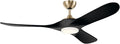 KICHLER Mylo 60 in Modern Ceiling Fan with Light and Remote Control, Solid Wood Blades in Champagne Bronze with Satin Etched Cased Opal Glass, 6-Speed for Bedroom Living Room, 310560CPZ