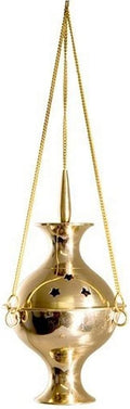 Hanging Censer/Charcoal Incense Burner, 6" H, Tea Light Candle or Charcoal Resin Heated for Home Decor, Beautiful Adjustable Design for Worship. (Hanging Censer)