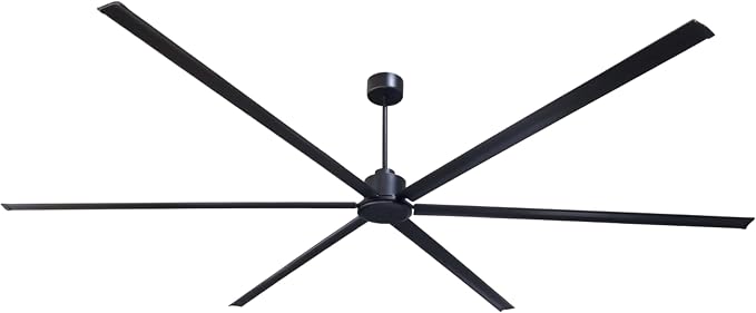 144 Inch (12 ft) Big Industrial Fan, HVLS Large Commercial Ceiling Fan, Ultimate Power 130W DC Motor, 10-Year Warranty, 6 Aluminum Blades for Hangar, Workshop, Cattle Farm & Mall