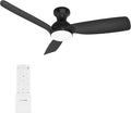 Consciot Ceiling Fan With Light, 44 Inch Low Profile Ceiling Fan with remote control, 6-speed choice, Reversible DC motor, 3CCT, Dimmable, Whisper, Easy Install, For Indoor and Covered Outdoor (black)