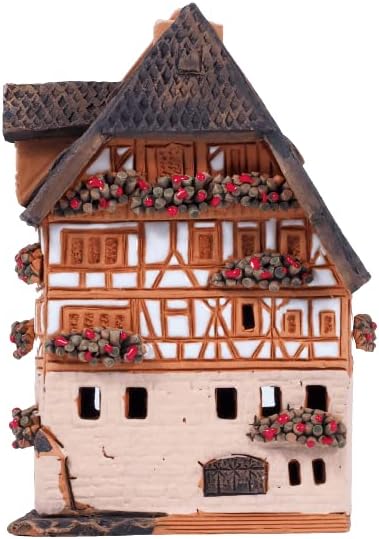 Ceramic Village Houses Collection - Handmade Miniature of Historic Dürer's House in Nuremberg, Germany - Candle, Cone Incense Holder R250