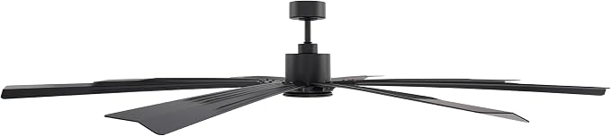 Modern Forms Size Matters Indoor and Outdoor 8-Blade 65in Smart Ceiling Fan in Matte Black with Remote Control with Alexa and iOS or Android App