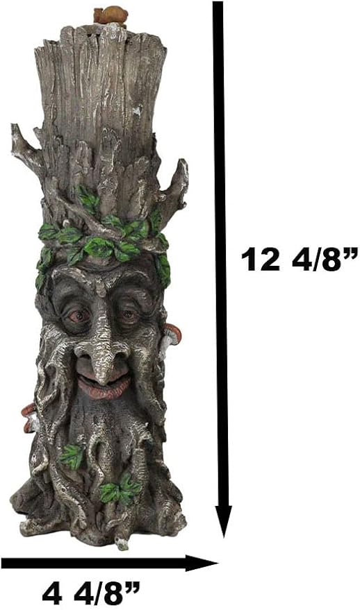 Ebros Gift Whispering Hollows Mystery Forest Celtic Greenman Tree Man God Ent Waterfall Stick Incense Burner Aroma Scent Holder Pillar Tower Figurine Horned God Tree of Life Mystical Creature