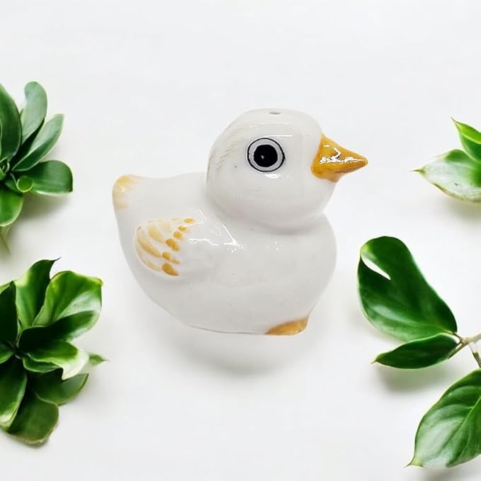 2" Fat White Duck Elegant Ceramic Incense Stick Holder Artistic Collectible Figurine for Adult Collectors Sophisticated Interior Accent Gift Handcrafted Porcelain Home Room Decor