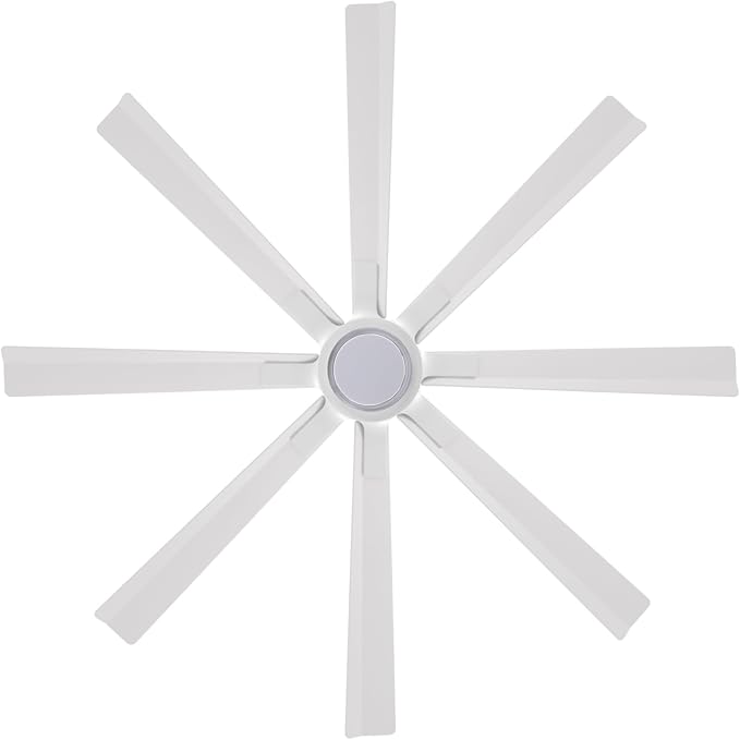 Modern Forms Size Matters Indoor or Outdoor 8-Blade 56in Smart Ceiling Fan in Matte White with Adjustable CCT 2700-3000-4000-5000K LED Light Kit and Remote Control