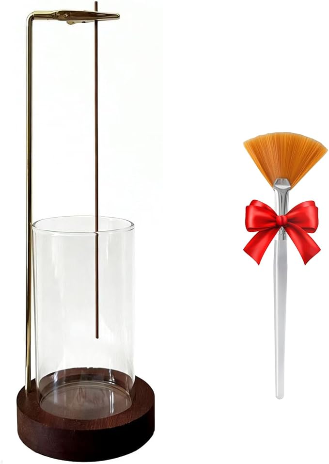 Incense Holder for Sticks with Glass Ash Catcher,Ash-Proof Incense Stick Burner,with 40 Sticks of Incence,Modern Incense Holder for Spa,Yoga,Meditation and Home Decor (1P)