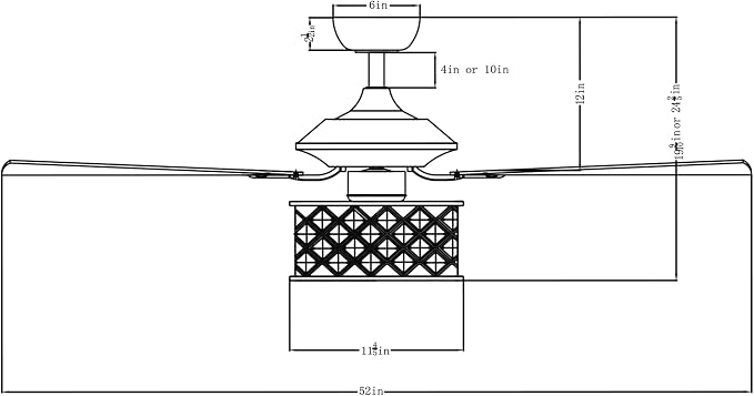 52" Modern Drum Crystal Ceiling Fan with Light, Luxury Brushed Gold Fandelier, Diamond Lattice Metal Cage, Quiet 3-Speed Motor, Elegant Chandelier Fan for Living Room Bedroom