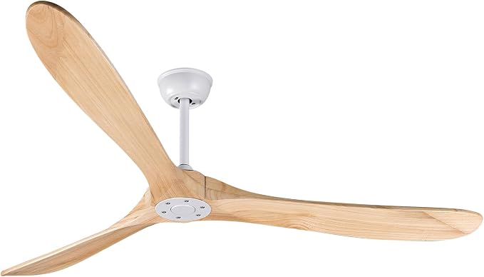 Bigzone 70" Living Room Ceiling Fan With Remote Control, Energy Efficient Quiet DC Motor, 3 Wood Blades, Outdoor Ceiling Fans For Patios With Reversible Blades