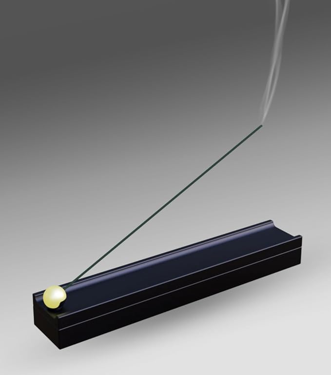 Black Wooden Incense Stick Holder with Storage Box