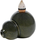 Ceramic Backflow Incense Burner, Gourd-Shaped Waterfall Smoke Holder, Handmade Classical Zen Incense Holder for Meditation, Home Decor & Tea Room