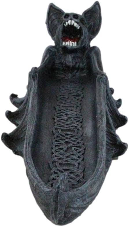 Ebros Gift Gothic Gargoyle Cathedric Bat Vampire Incense Stick Holder with Celtic Knotwork Figurine Halloween Macabre Halloween Metaphysical Accent