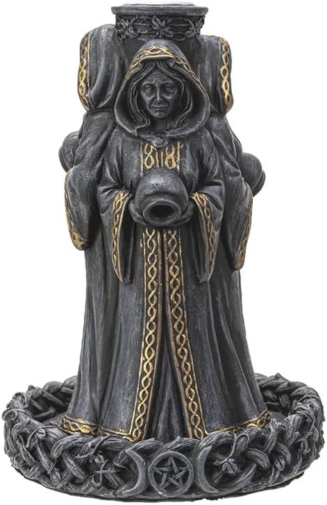 Pacific Giftware Mother Maiden Crone Backflow Incense Burner, 9.25-inch Height, Cold Cast Resin