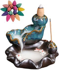 Waterfall Incense Holder Backflow Cone Ceramic Burner Handcrafted Porcelain Censer Incense Stick Stand Yoga Meditation and Home Decor