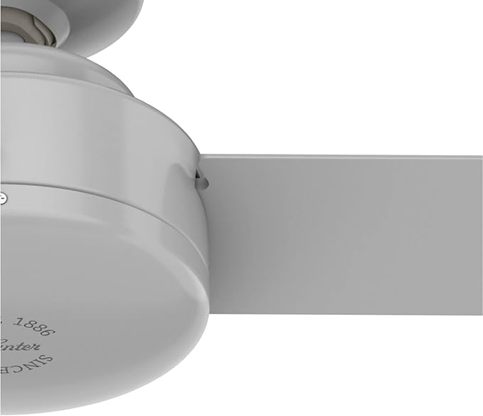 Hunter Presto, Indoor, Ceiling Fan, No Light, Modern, 52 inch, Dove Grey | Standard Mount, Wall Control, 3 Blades, For Bedroom, Living Room, Kitchen, 52383
