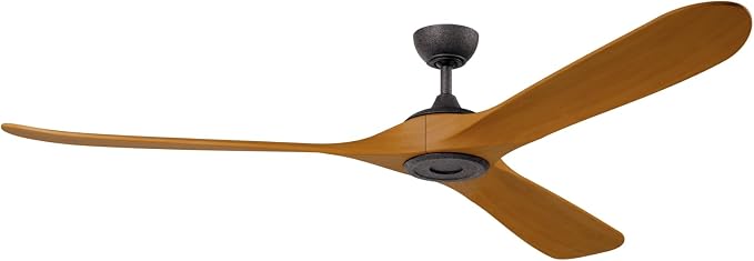 KICHLER Mylo 80 in Modern Ceiling Fan with Light and Remote Control, Large 6-Speed Indoor Outdoor Damp Rated Fan with Satin Etched Cased Opal Glass in Anvil Iron, 310580AVI