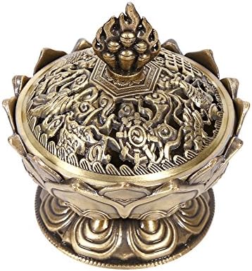 Lotus Incense Burner Holder Cone Incense Holder 9 Holes Vintage Incense Burner Cover for Stick and Cone Incense(Bronze)