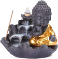Creativity Lotus Backflow Incense Burner Smoke Waterfall Buddha Incense Aromatherapy Stick Holder Craft for Yoga Room/Office/Home Decor (A)
