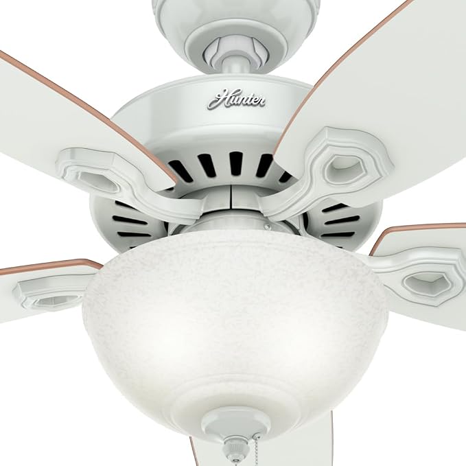 Hunter Builder Deluxe, Indoor, Ceiling Fan, with LED Light, 52 inch, White