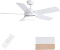 YUHAO 44 Inch White Ceiling Fan with Light and Remote Control.Noiseless,Dimmable,3CCT,6 Speeds Reversible, DC Ceiling Fans for Indoor or Covered Outdoor Use.ETL Listed