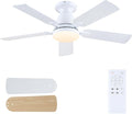 Mpayel 46 Inch Ceiling Fans with Lights and Remote, White Ceiling Fan with Light Flush Mount, Low Noise, Reversible, Dimmable, Modern Low Profile Ceiling Fan with Light for Bedroom Indoor Outdoor